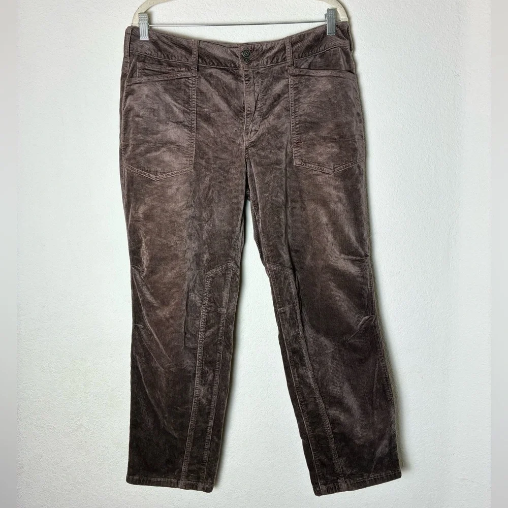 Anthropologie Pilcro The Wanderer Brown Corduroy Carpenter Pants Cotton Modal